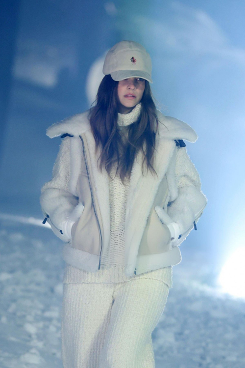 Barbara Palvin at Moncler FW24 Fashion Show in St Moritz, February 2024