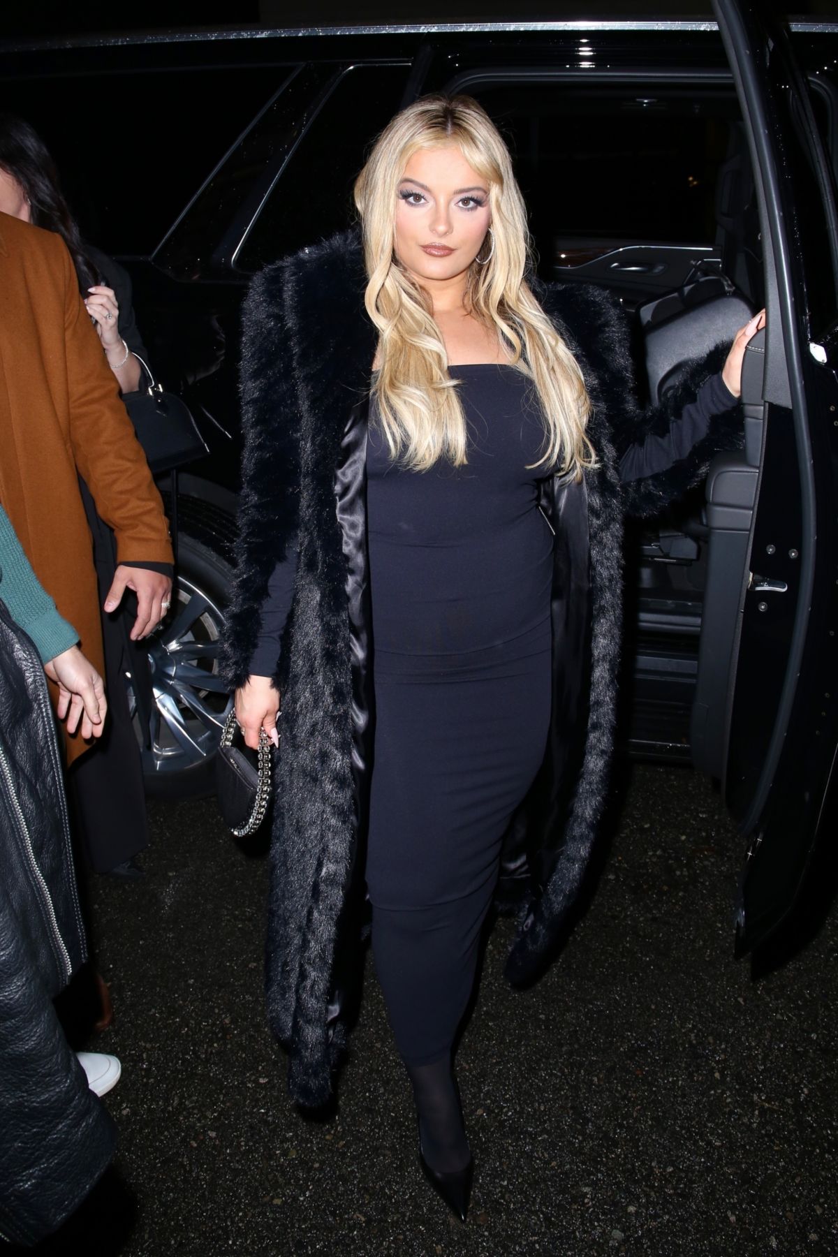 Bebe Rexha Arrives at Warner Bros Music Pre-Grammy Party in Los Angeles, February 2024