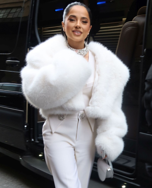 Becky G Arrives at Area Fashion Show in New York, February 2024 5