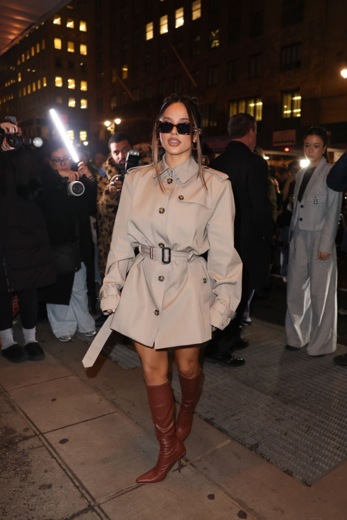 Becky G Arrives at Tommy Hilfiger Show at New York Fashion Week, February 2024