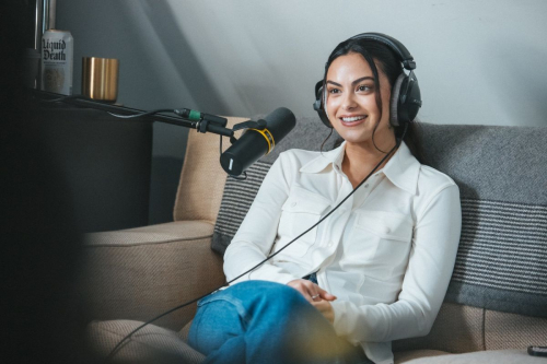 Camila Mendes at Armchair Expert Podcast in Los Angeles, February 2024