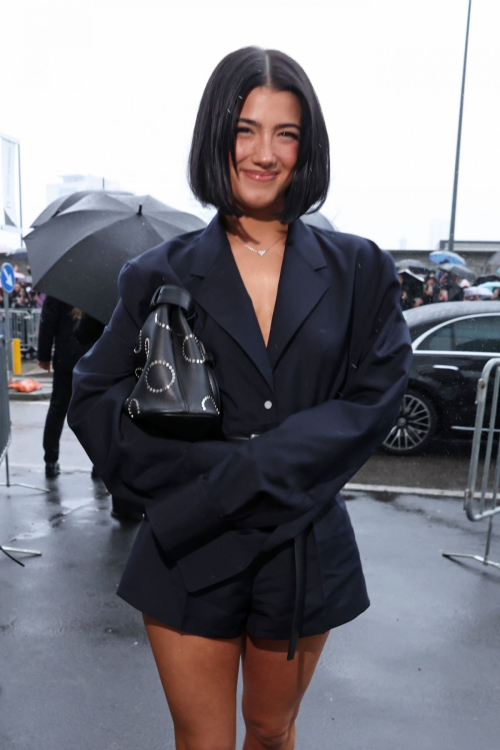 Charli D'Amelio Arrives at Prada Fashion Show at Milan Fashion Week, February 2024