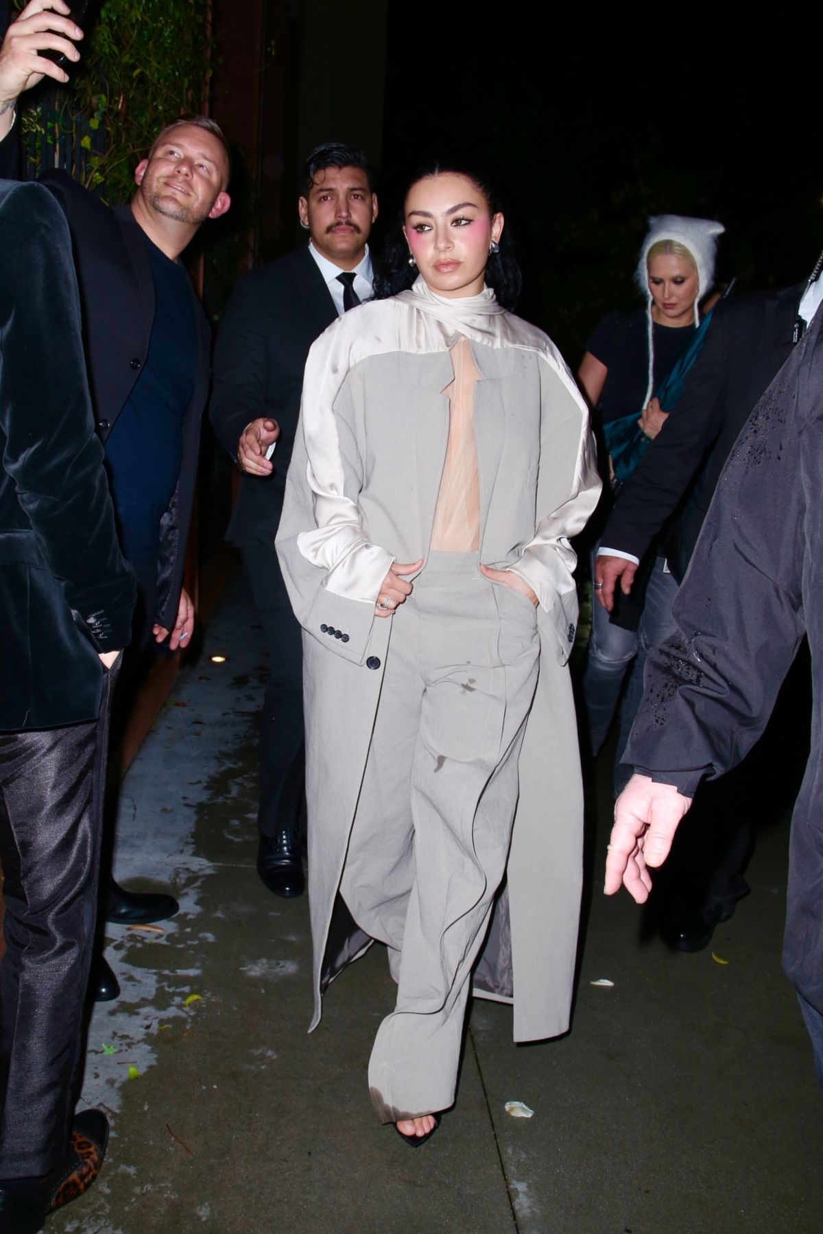 Charli XCX Arrives at Warner Bros Music Pre-Grammy Party in Los Angeles, February 2024