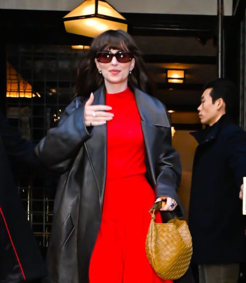 Dakota Johnson Leaving Greenwich Hotel in New York, February 2024 1