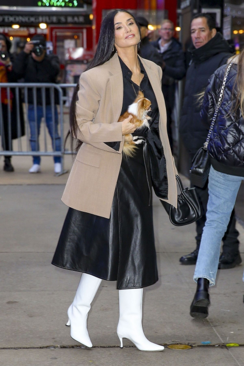 Demi Moore Arriving at Good Morning America in New York, January 2024 4