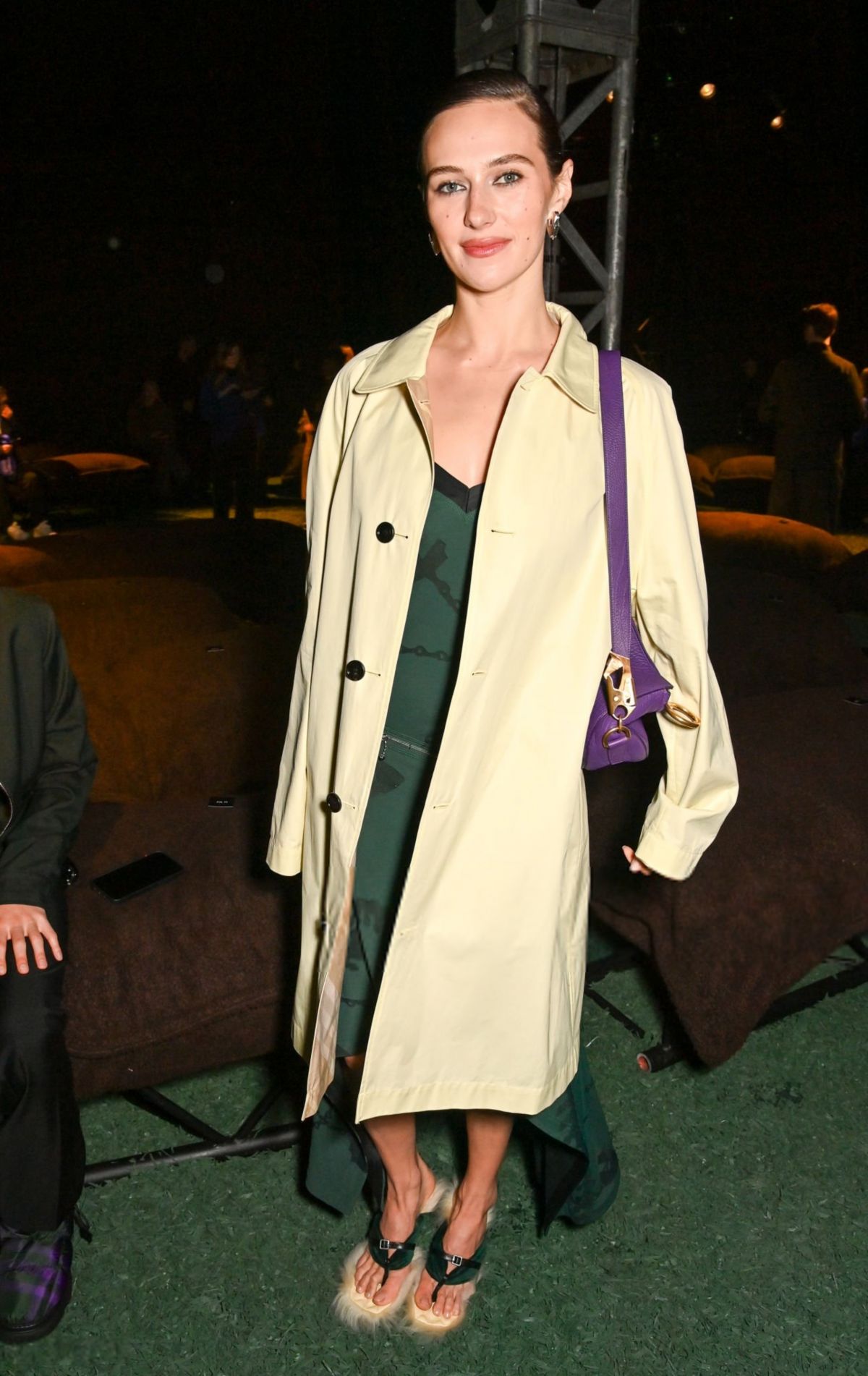 Devon Lee Carlson Arrives at Burberry Winter 2024 Show in London, February 2024