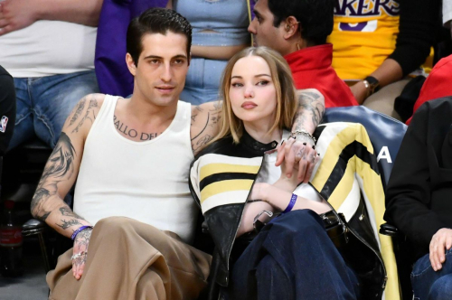 Dove Cameron and Damiano David at Lakers vs Pistons Game, February 2024 3