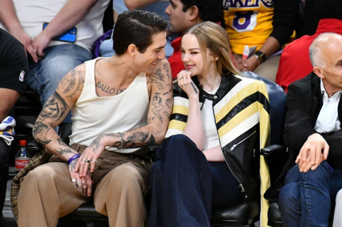 Dove Cameron and Damiano David at Lakers vs Pistons Game, February 2024 4