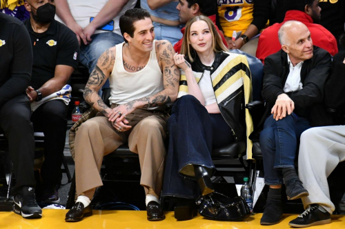 Dove Cameron and Damiano David at Lakers vs Pistons Game, February 2024 6