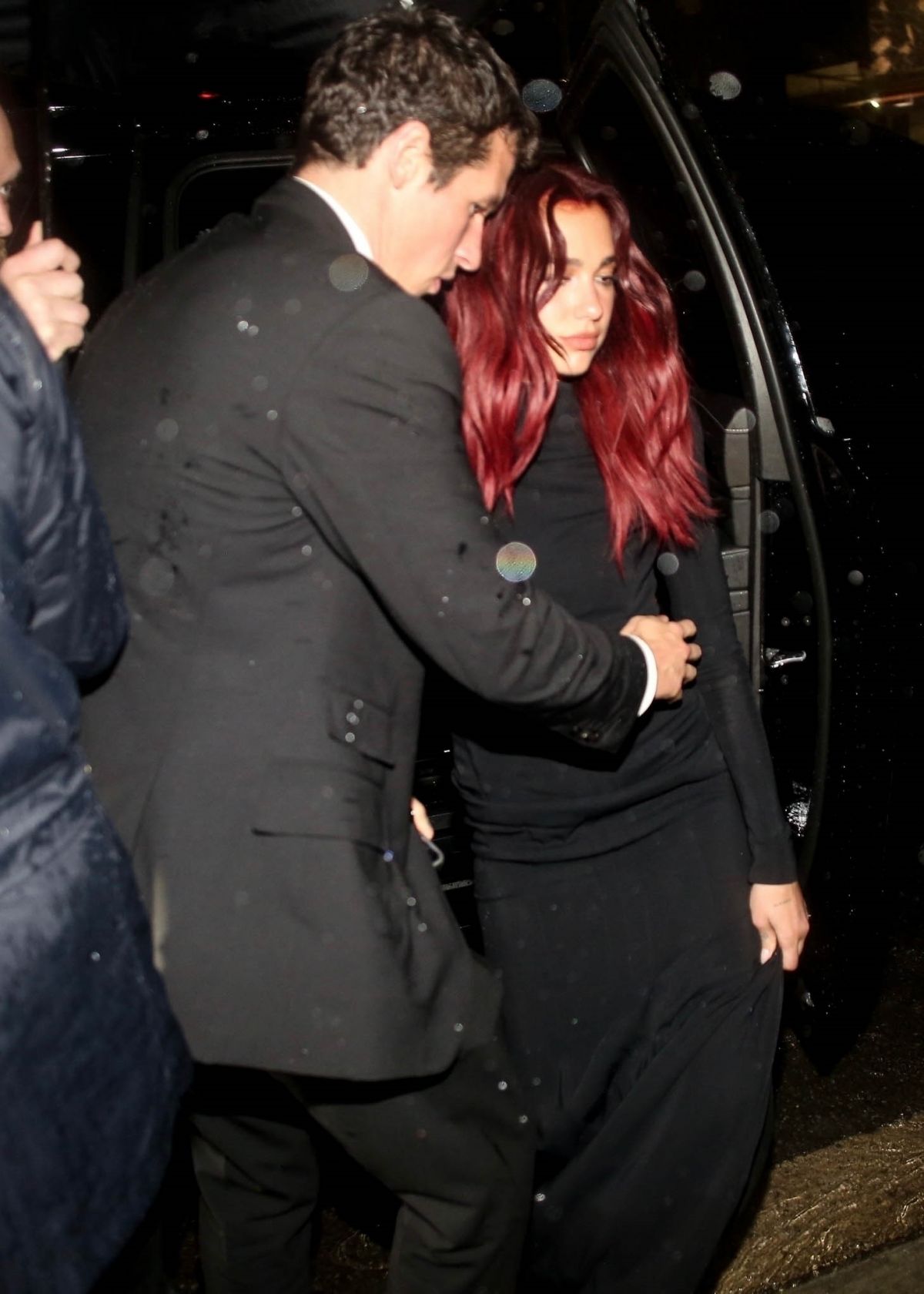 Dua Lipa and Callum Turner Arrive at Grammys Afterparty at Bar Marmont, February 2024