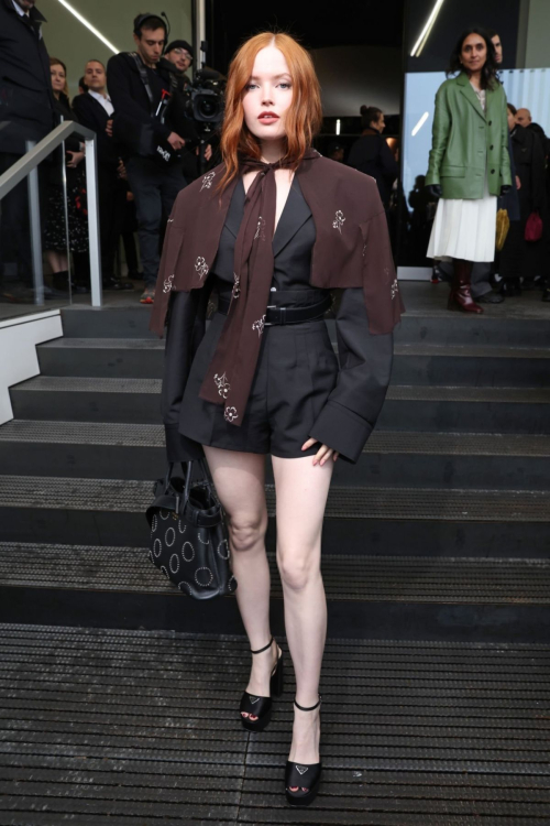 Ellie Bamber at Prada Fall/Winter 2024 Womenswear Fashion Show Milan, February 2024 1