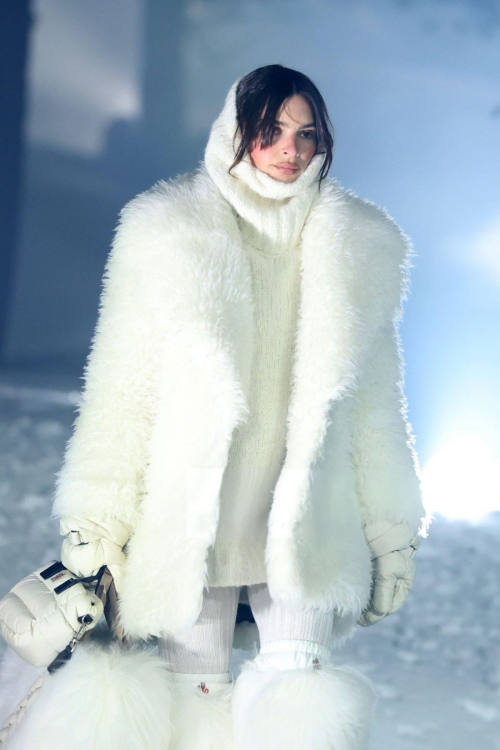 Emily Ratajkowski at Moncler FW24 Fashion Show in St Moritz, February 2024