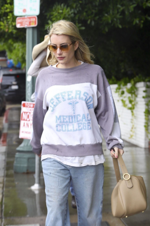 Emma Roberts Leaving Lunch at Chateau Marmont in Los Angeles, February 2024