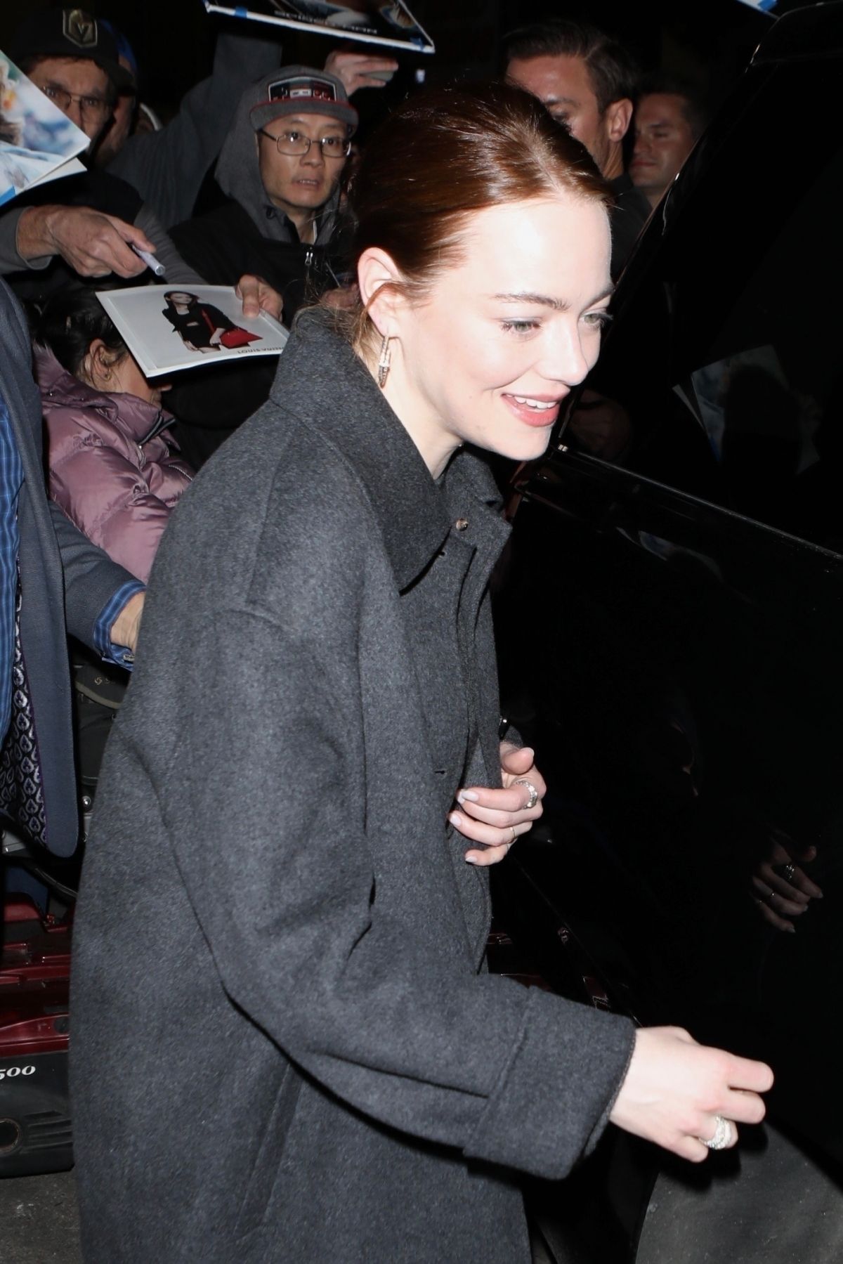 Emma Stone Leaves Q&A for Poor Things in Los Angeles, February 2024