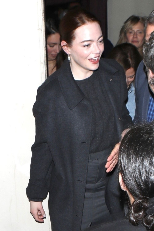 Emma Stone Leaves Q&A for Poor Things in Los Angeles, February 2024 1