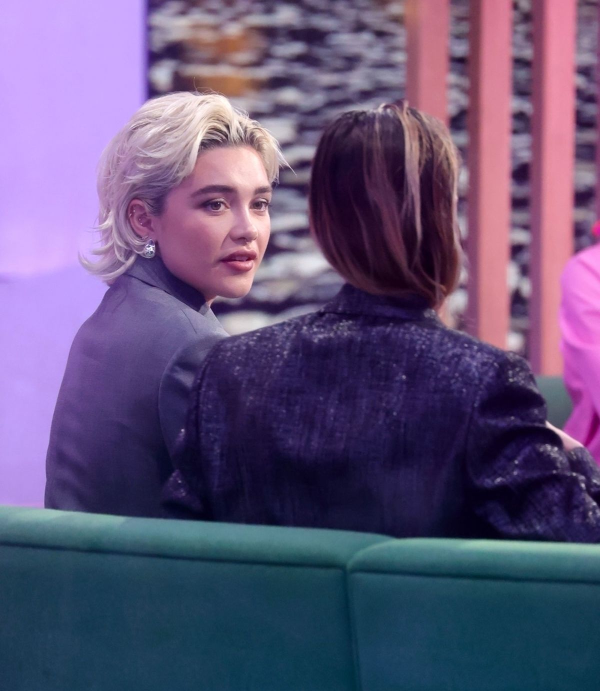 Florence Pugh and Rebecca Ferguson at The One Show, February 2024