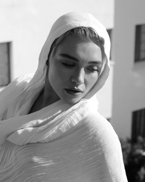 Florence Pugh in Black and White Photoshoot, February 2024 1