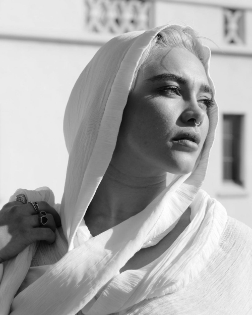 Florence Pugh in Black and White Photoshoot, February 2024 2