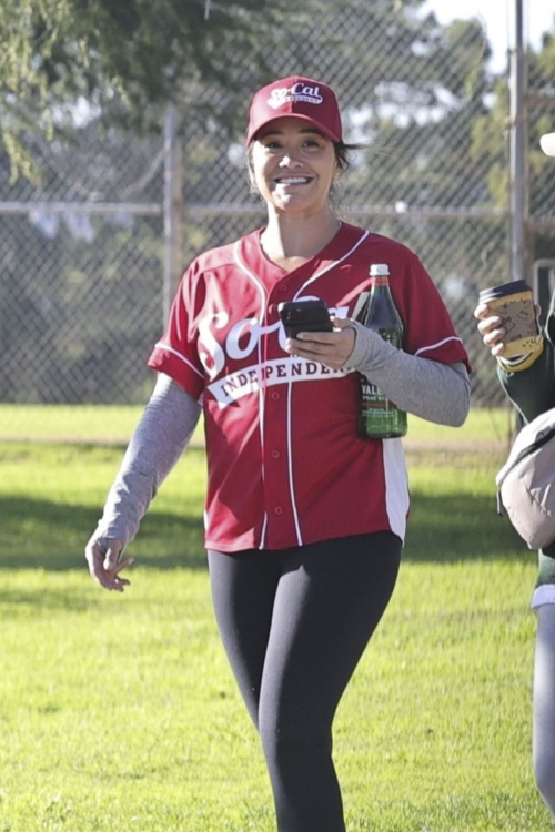 Gina Rodriguez on Set Dressed in a Baseball Uniform in Los Angeles, February 2024 4