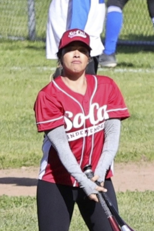 Gina Rodriguez on Set Dressed in a Baseball Uniform in Los Angeles, February 2024 6