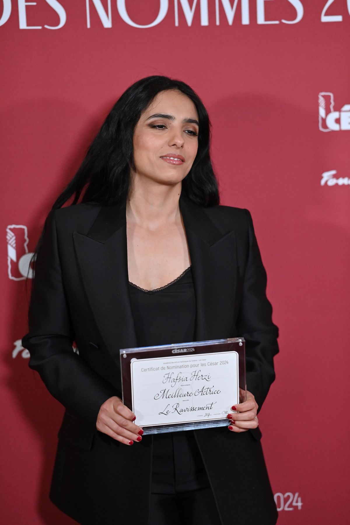 Hafsia Herzi at Cesar Nominee Dinner at Le Fouquet’s in Paris, February 2024