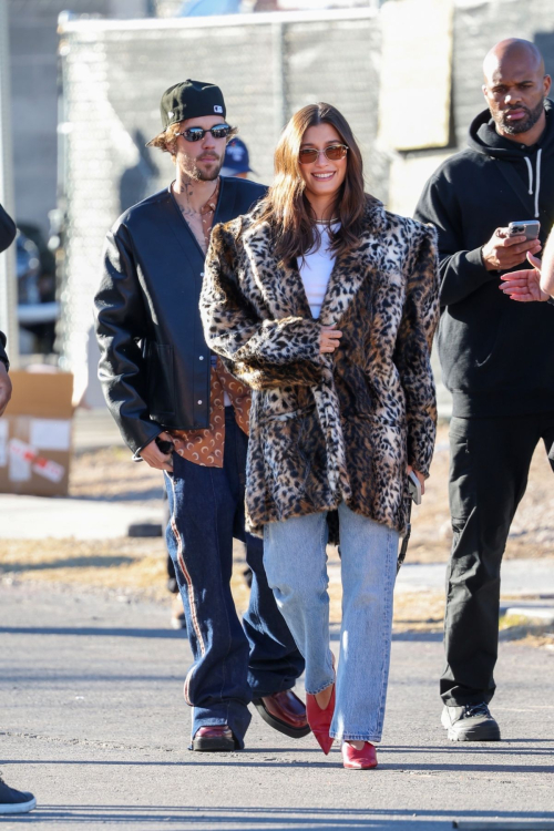 Hailey and Justin Bieber Arrive at Super Bowl in Las Vegas, February 2024