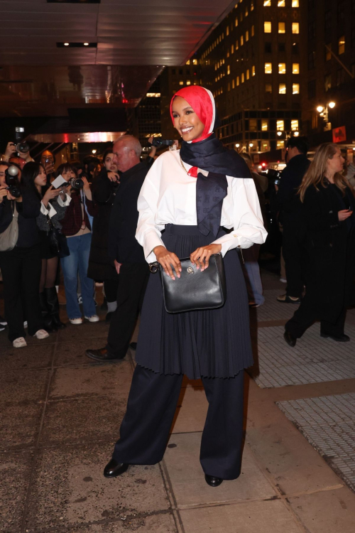 Halima Aden Arrives at Tommy Hilfiger Show at NYFW, February 2024 1