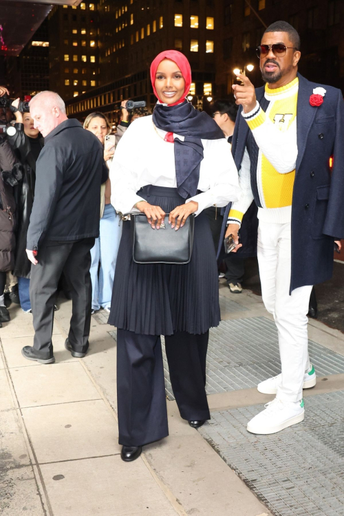 Halima Aden Arrives at Tommy Hilfiger Show at NYFW, February 2024 3