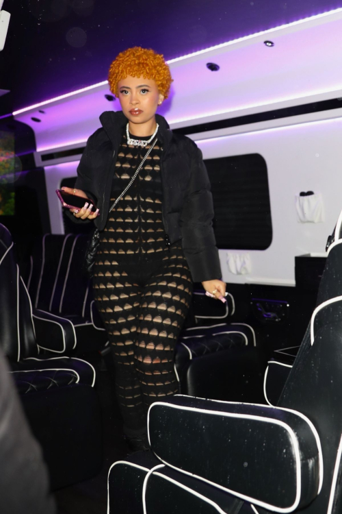 Ice Spice Arriving at Grammys Afterparty at Chateau Marmont, February 2024