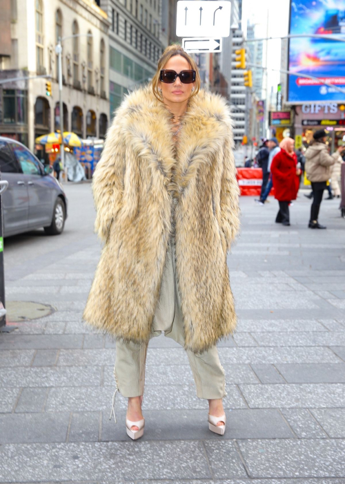 Jennifer Lopez Promotes Billboard in Times Square, February 2024