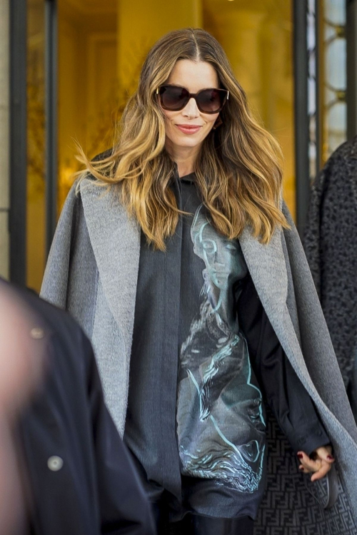 Jessica Biel Leaves Palazzo Parigi Hotel in Milan, February 2024 4