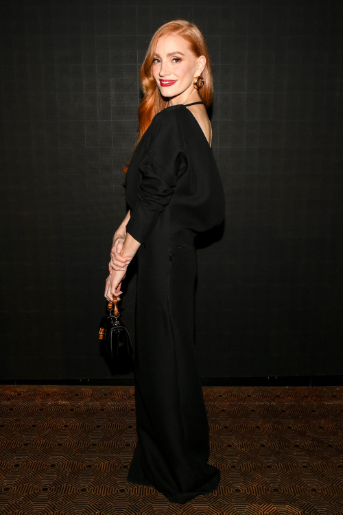 Jessica Chastain at Gucci Ancora Party at New York Fashion Week, February 2024