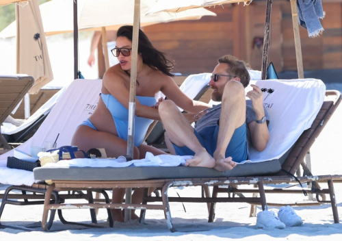 Jessica Ledon and David Guetta at a Beach in Miami, February 2024 3