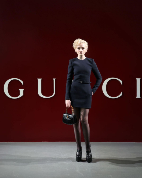 Julia Garner at Gucci Women’s Fall/Winter 2024 Fashion Show in Milan, February 2024