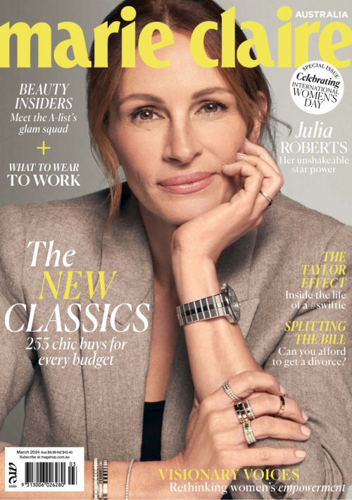 Julia Roberts in Marie Claire Australia, March 2024