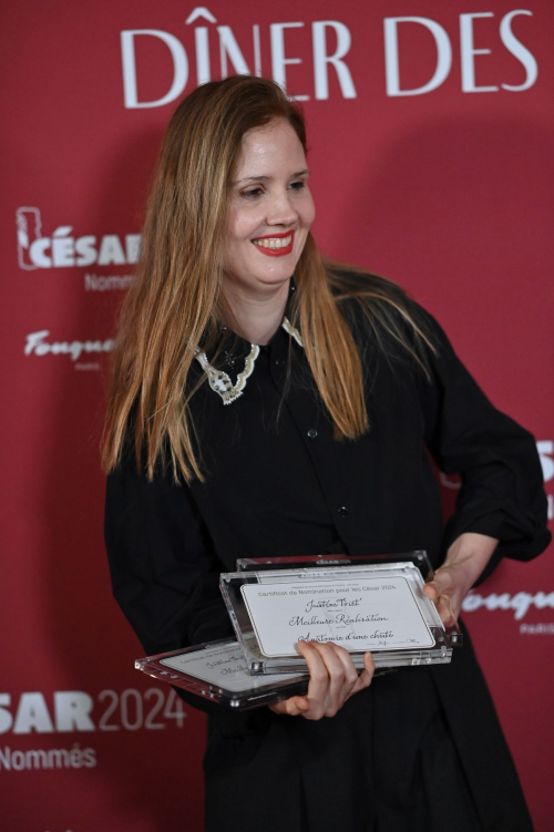 Justine Triet at Cesar Nominee Dinner at Le Fouquet’s in Paris, February 2024 1