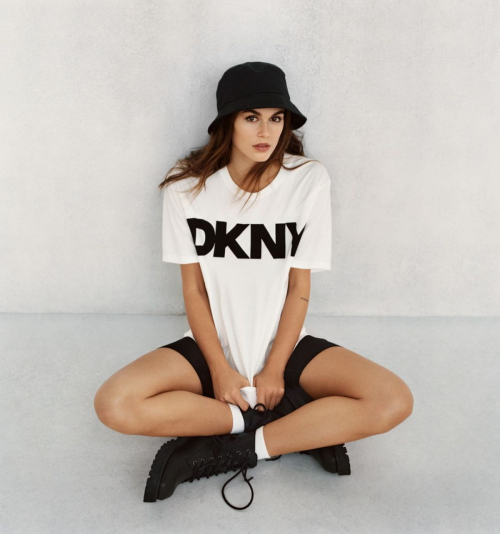 Kaia Gerber for DKNY Spring 2024 Collection, February 2024