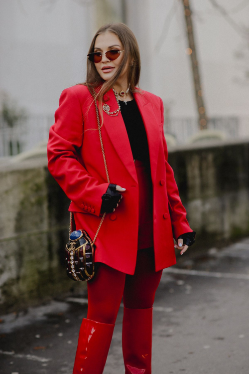 Karolina Zubkova-Mattes at Elie Saab Haute Couture Show in Paris, January 2024