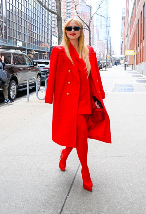 Kathryn Newton All in Red Out in New York, February 2024 1