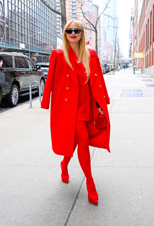 Kathryn Newton All in Red Out in New York, February 2024 2