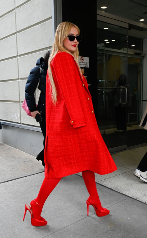 Kathryn Newton All in Red Out in New York, February 2024 4