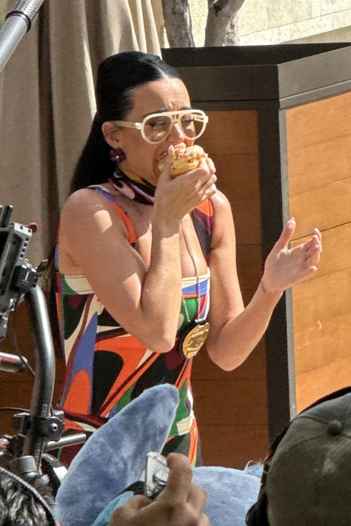 Katy Perry Catches Donuts for American Idol Segment in Oahu, February 2024