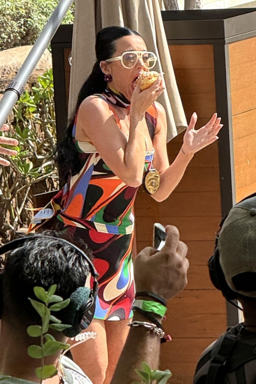 Katy Perry Catches Donuts for American Idol Segment in Oahu, February 2024 3