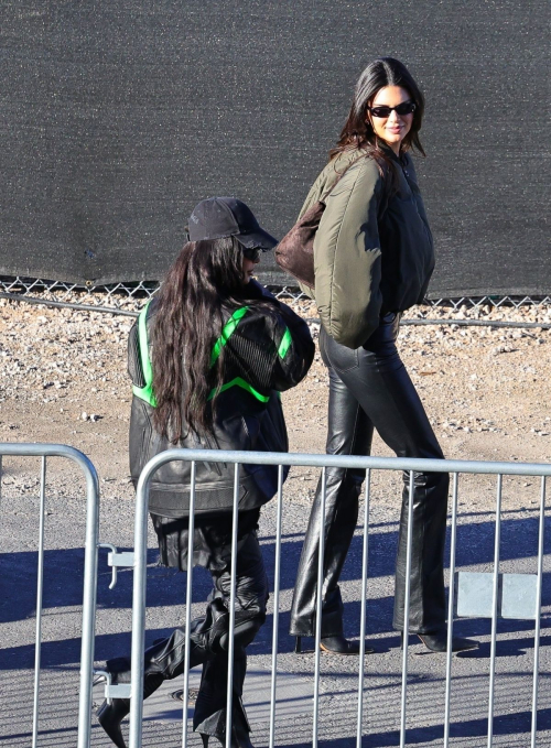 Kendall Jenner, Kim, Kourtney, and Khloe Kardashian at Super Bowl, February 2024