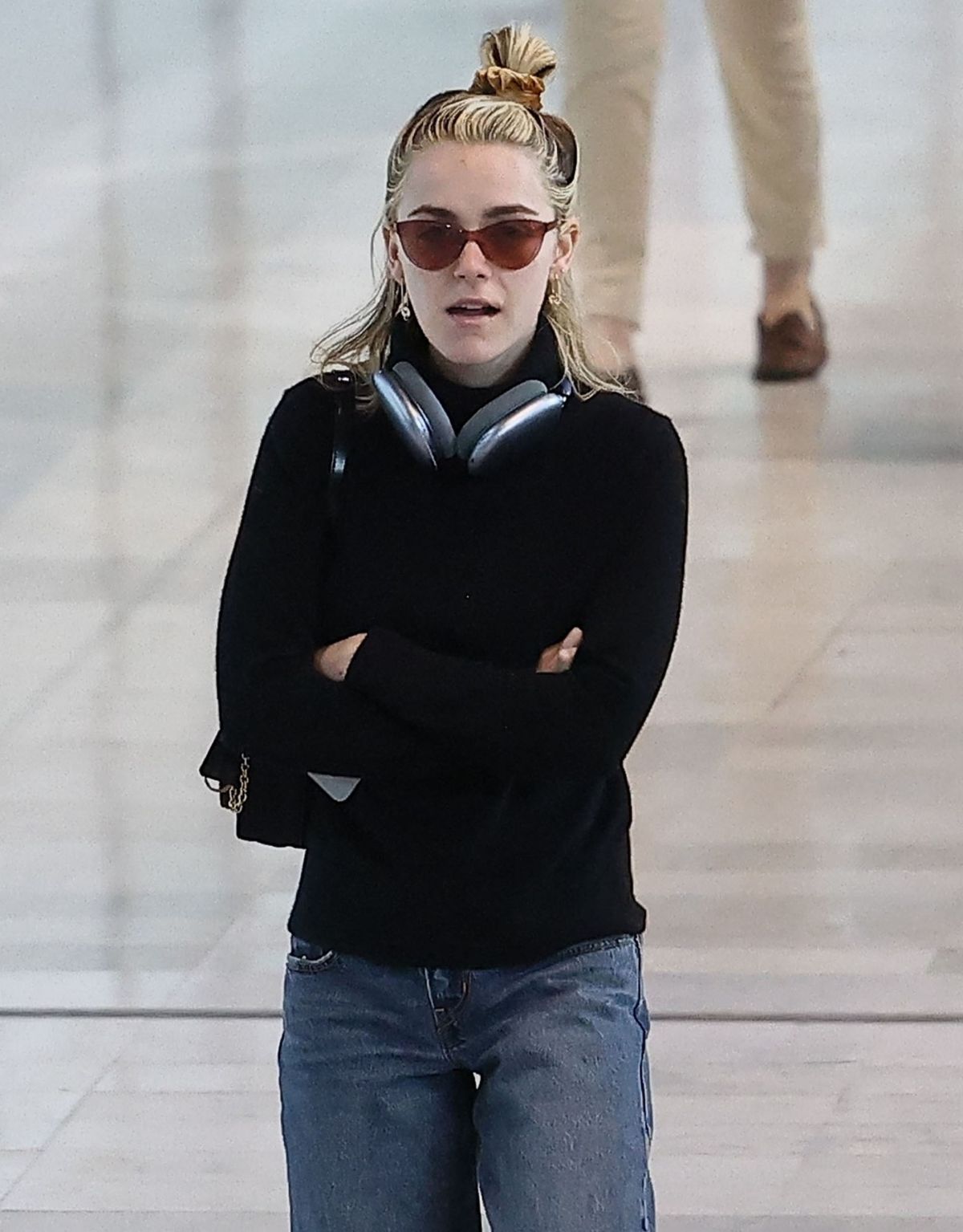 Kiernan Shipka at Charles de Gaulle Airport in Paris, February 2024