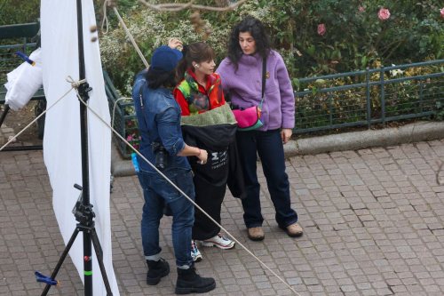 Lily Collins and Camille Razat on Emily in Paris Set, February 2024 4