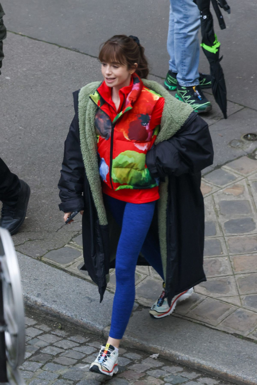 Lily Collins and Camille Razat on Emily in Paris Set, February 2024 7