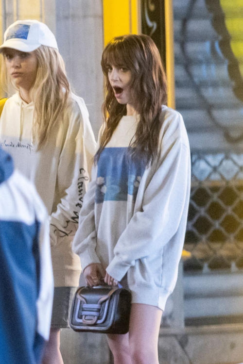 Lily Collins and Camille Razat on Set of Emily in Paris in Paris, February 2024 8