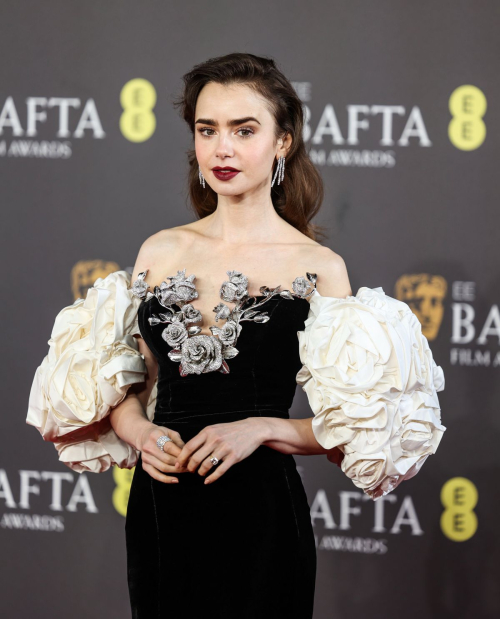 Lily Collins at EE Bafta Film Awards in London, February 2024