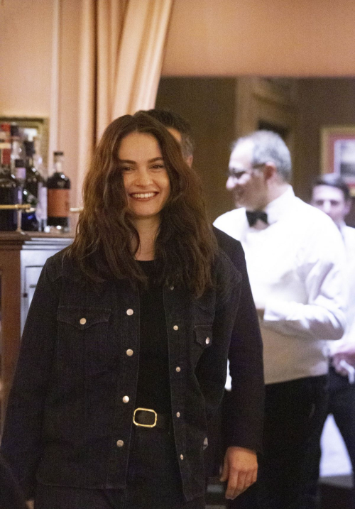 Lily James Out for Dinner in Rome, February 2024 5